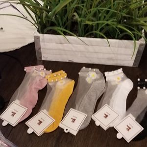 3/$25♥️ Fashion Women Transparent Elastic Ankle socks Mesh Sheer Summer Hossiery